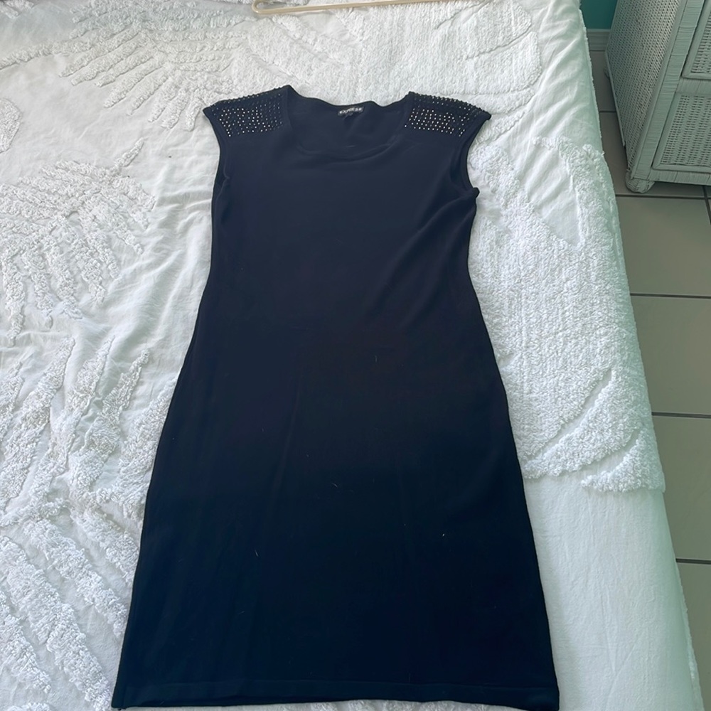 Express sweater dress. Size M. Embellished shoulders. Knee length.